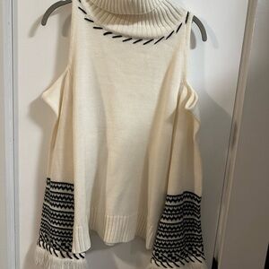 VENUS Cream and Black Sleeveless Turtleneck Sweater- never worn